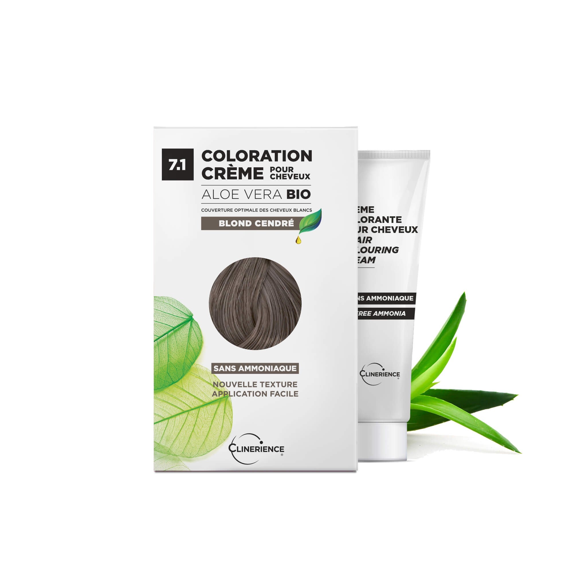 ASH BLONDE N°7.1 - ORGANIC ALOE VERA CREAM HAIR COLOR
